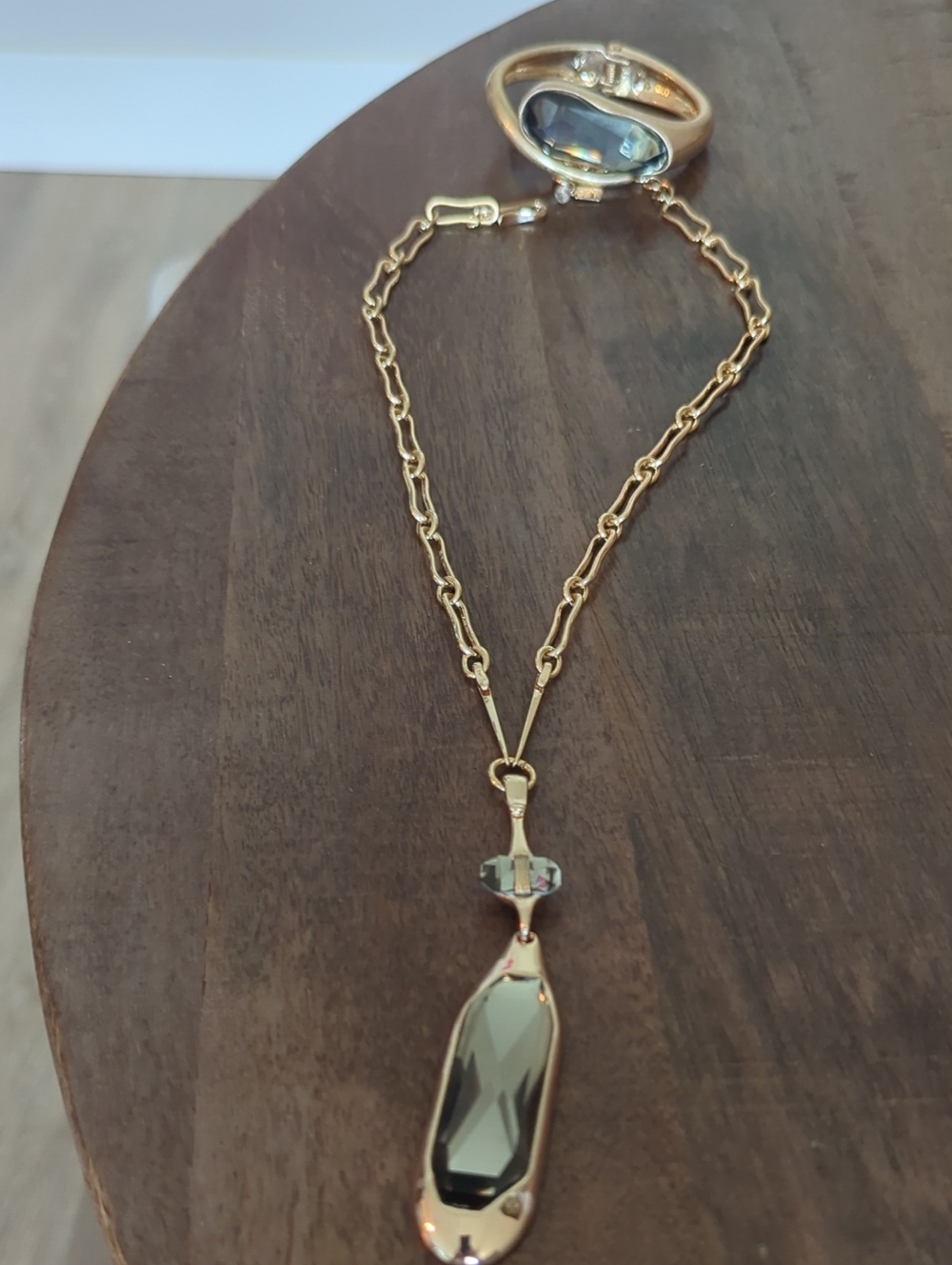 Robert Lee Morris Gold-Tone Pendant Necklace with Smoky & Bracelet
